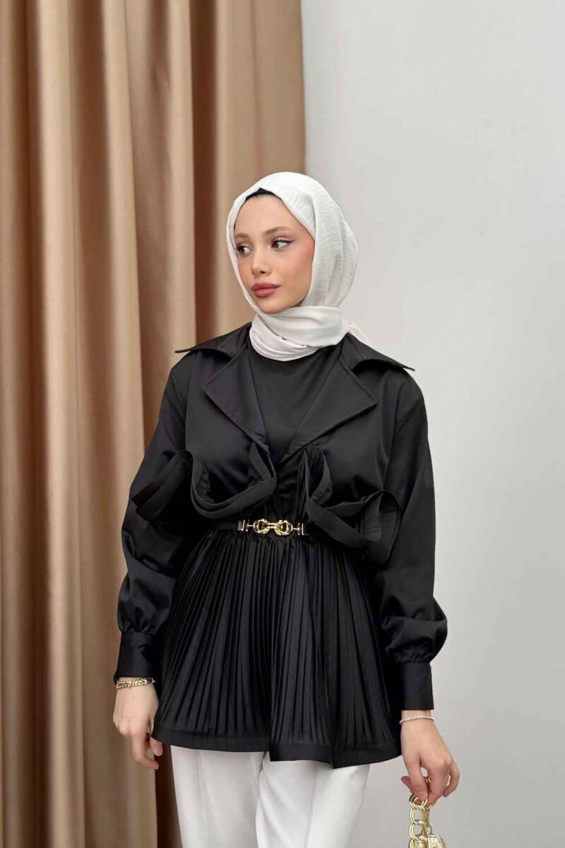 Pleated Grain Premium Jacket black